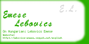 emese lebovics business card